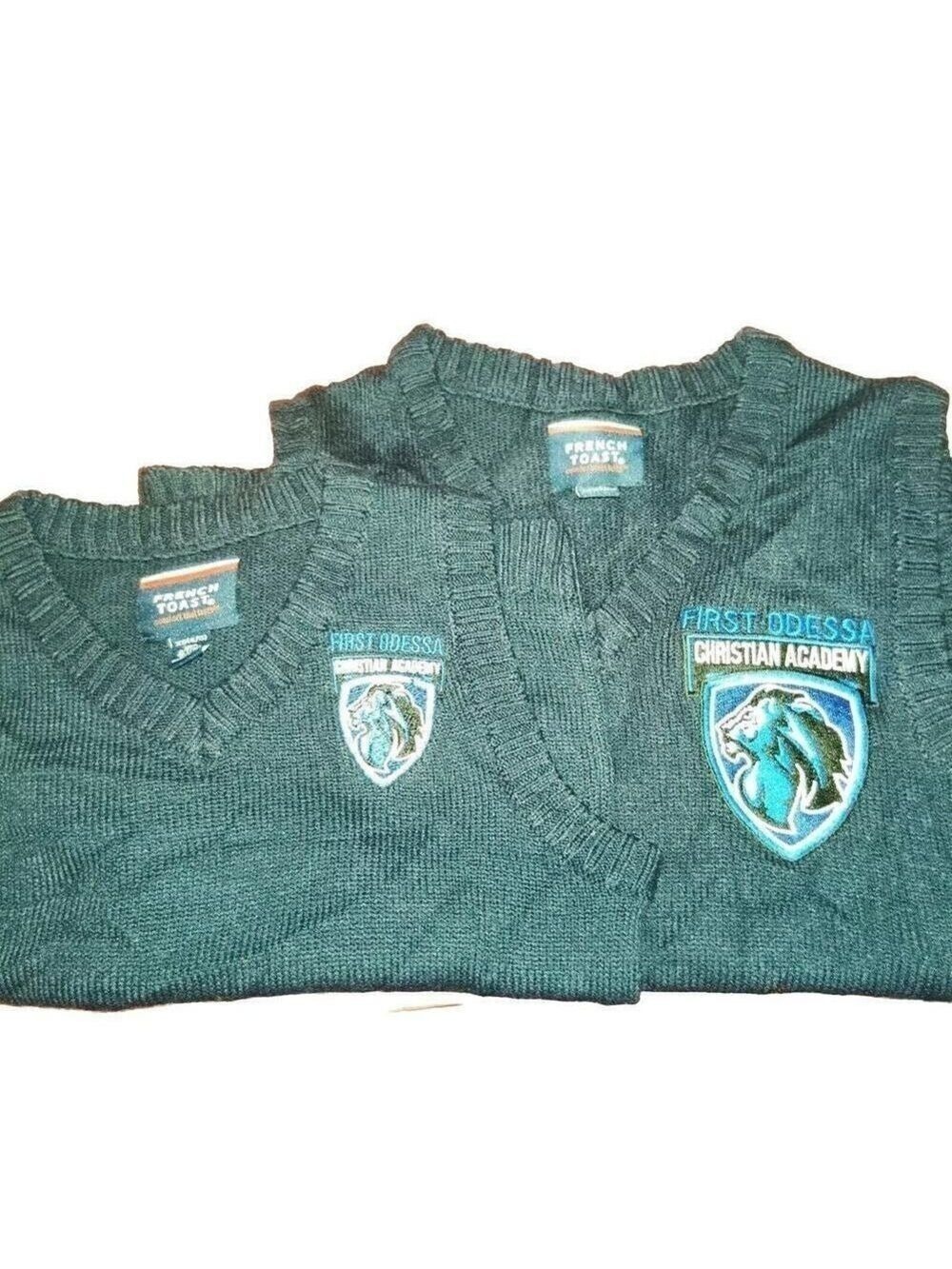 French Toast Sweater First Odessa Academy Lot Vest Unisex 4, 8 Blue - Picture 2 of 3